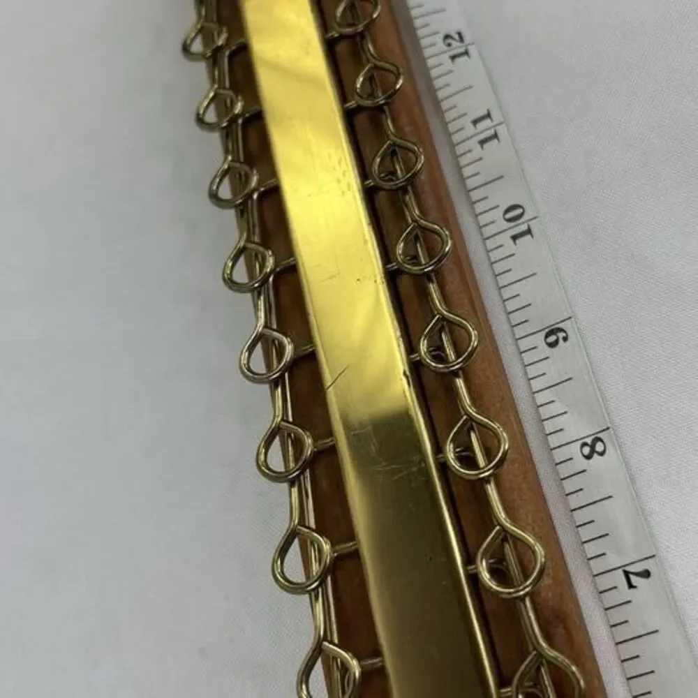 Vintage Wood Metal Wall Mount 36 Hook Tie Rack Belt Scarf Organizer